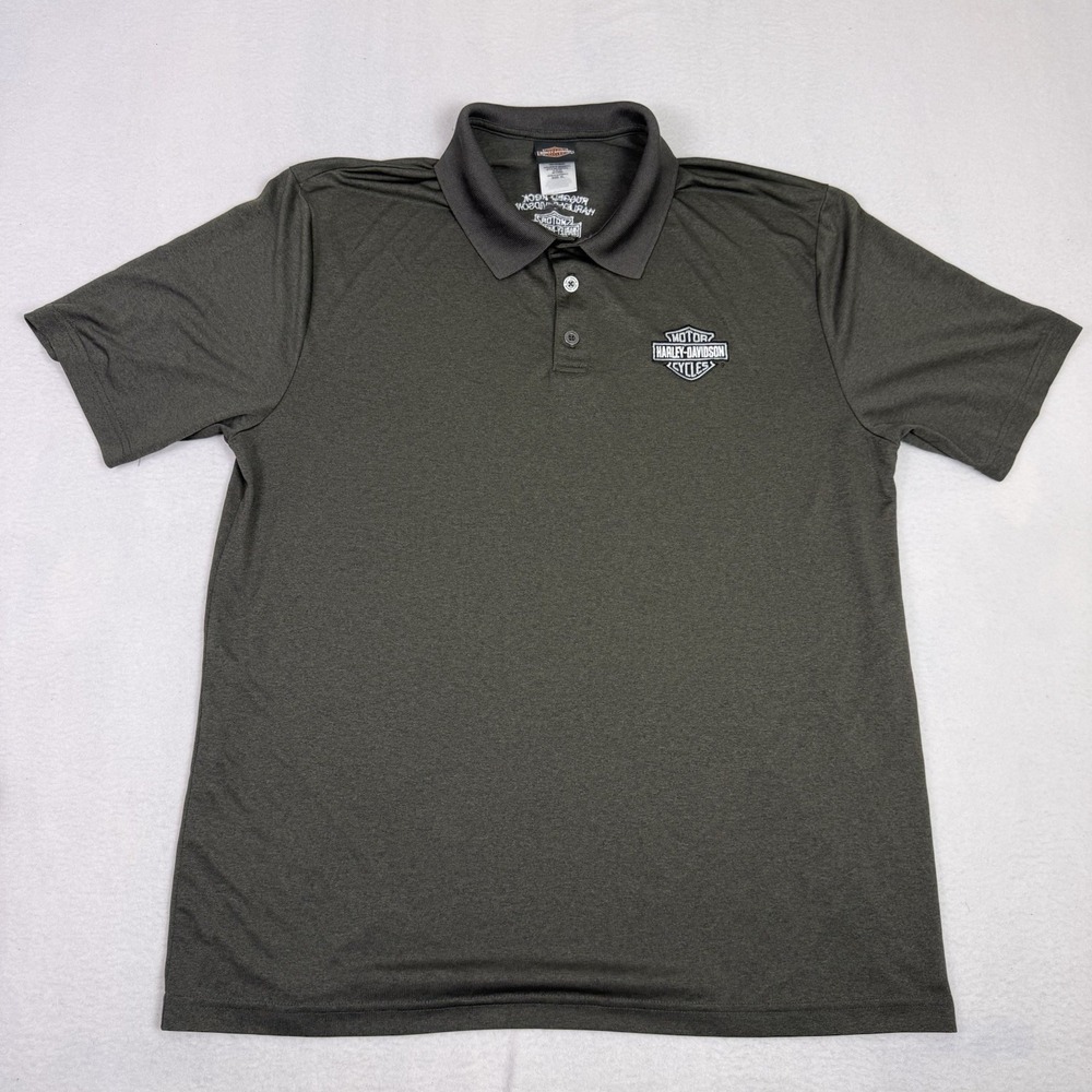 Harley Davidson Polo Shirt Mens XL Gray Rugged Rock St Johns Newfoundland Canada